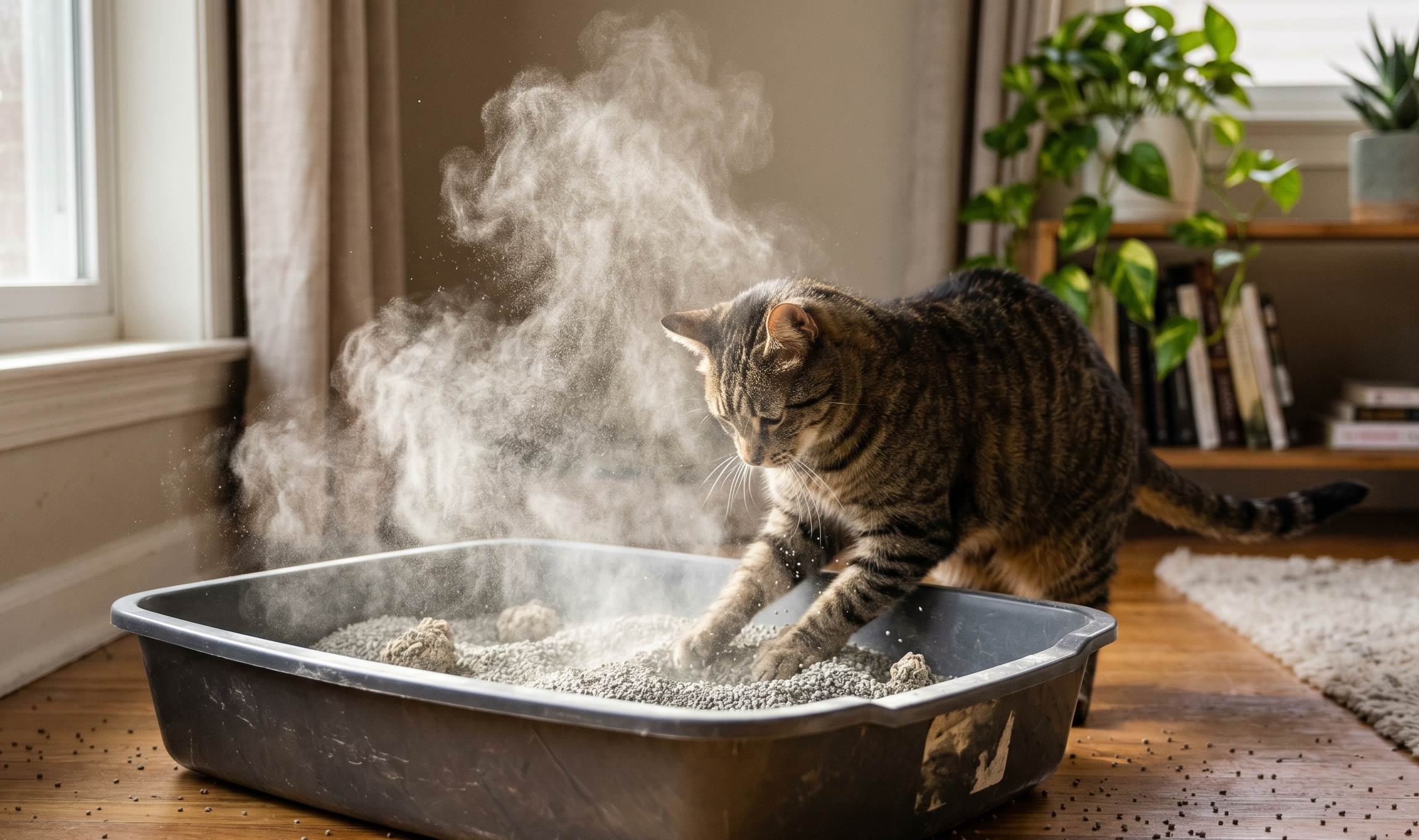 Arena para gatos que genera polvo para la salud respiratoria de felinos